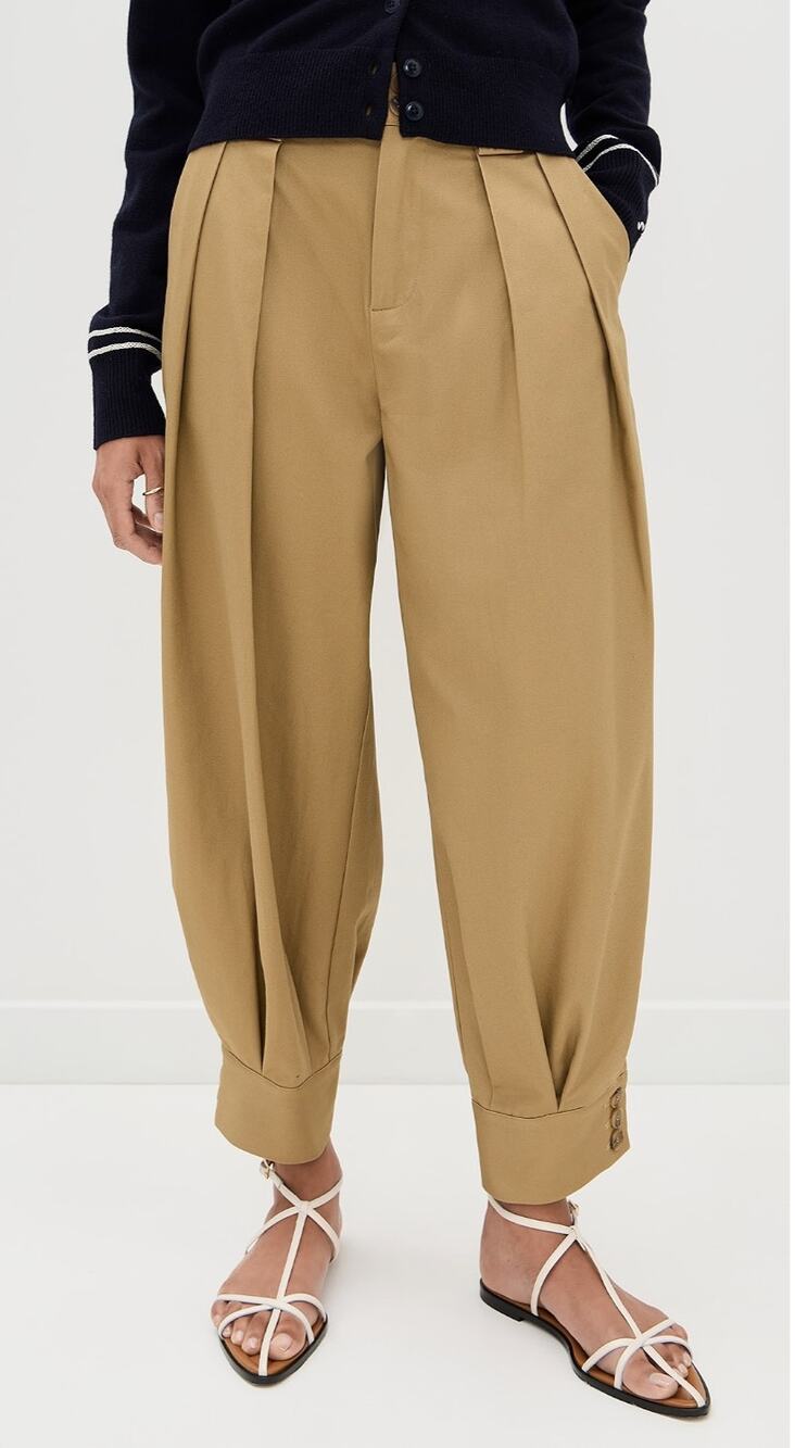 Sea suzette sportswear balloon pants Size 2 Khaki Workwear tailored Quiet Luxury